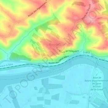 Marronier Centenaire topographic map, elevation, terrain