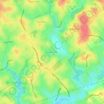 Marsh Creek topographic map, elevation, terrain