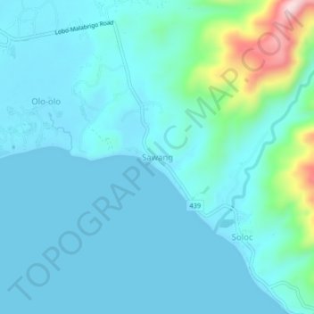 Sawang topographic map, elevation, terrain