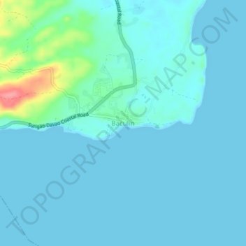 Baculin topographic map, elevation, terrain