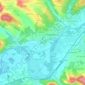 Lachenal topographic map, elevation, terrain