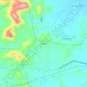 Timpas topographic map, elevation, terrain