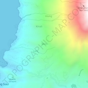 Mini topographic map, elevation, terrain