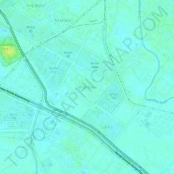 Shahdara topographic map, elevation, terrain