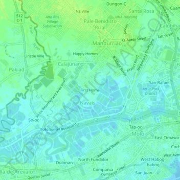 First Home topographic map, elevation, terrain