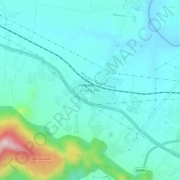 Wadgaon topographic map, elevation, terrain