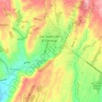 Barrio Los Reyes topographic map, elevation, terrain