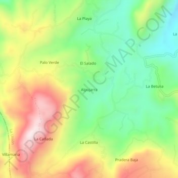 Alpujarra topographic map, elevation, terrain
