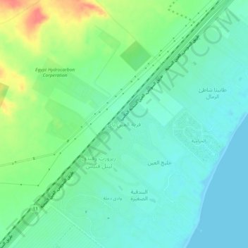 El Ain Bay Resort topographic map, elevation, terrain