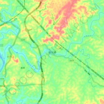 Guobei topographic map, elevation, terrain