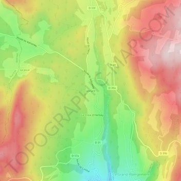 Jalinard topographic map, elevation, terrain