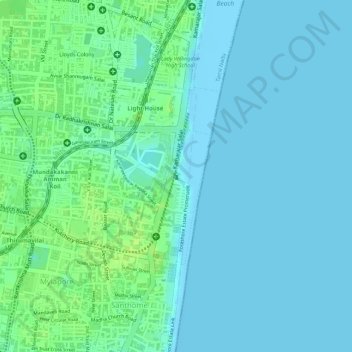 New Lighthouse topographic map, elevation, terrain