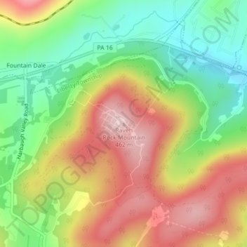 Raven Rock Mountain topographic map, elevation, terrain