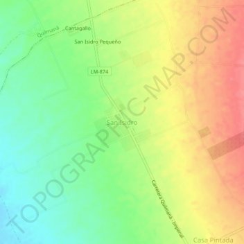San Isidro topographic map, elevation, terrain