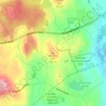 Beacon Hill topographic map, elevation, terrain