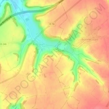 Champ Voillemont topographic map, elevation, terrain
