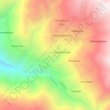 Chontay topographic map, elevation, terrain