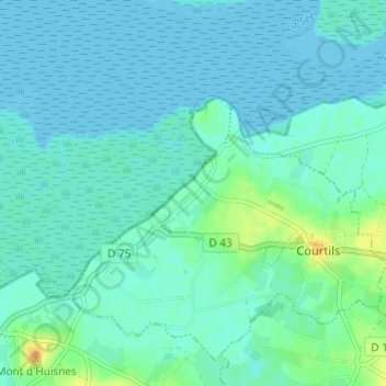 Bas Courtils topographic map, elevation, terrain