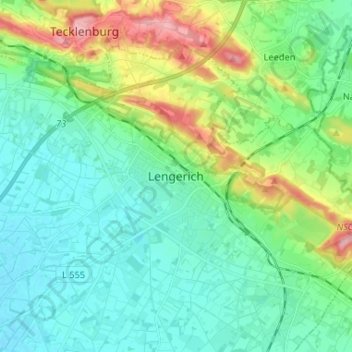 Lengerich topographic map, elevation, terrain