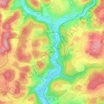 Mariaberg topographic map, elevation, terrain