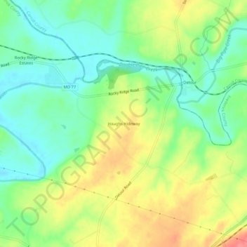 Haughs Hideway topographic map, elevation, terrain