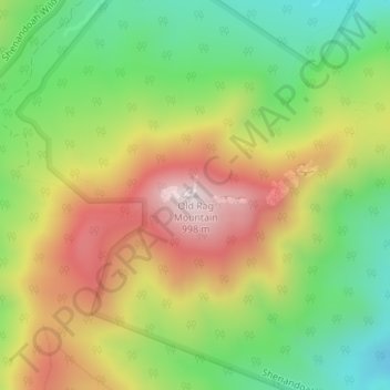 Old Rag Mountain topographic map, elevation, terrain