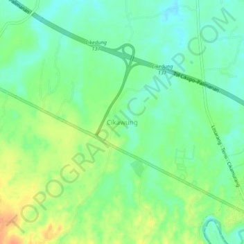 Cikawung topographic map, elevation, terrain