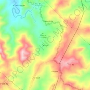 Fabrica topographic map, elevation, terrain