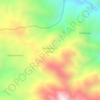 Salutambun Timur topographic map, elevation, terrain