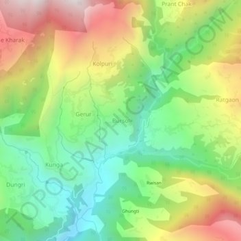 Bursol topographic map, elevation, terrain