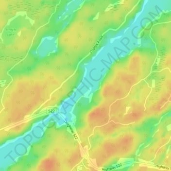 Dollars Lake topographic map, elevation, terrain