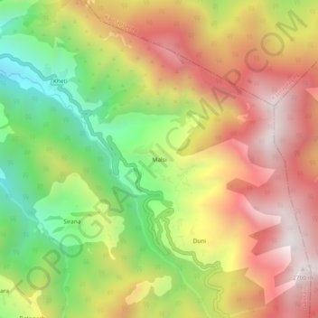 Malsi topographic map, elevation, terrain