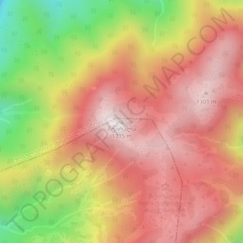 Mtirala topographic map, elevation, terrain