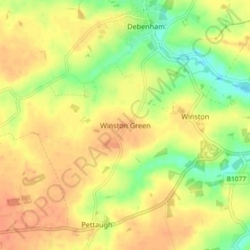 Winston Green topographic map, elevation, terrain