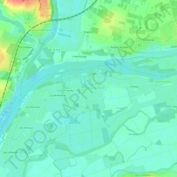 L'Ouchette topographic map, elevation, terrain