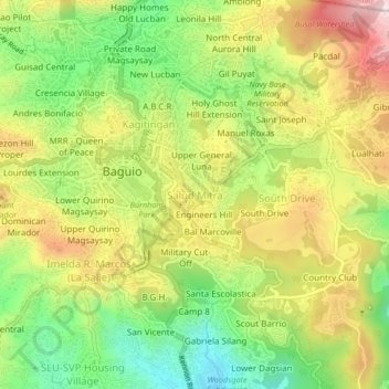Salud Mitra topographic map, elevation, terrain