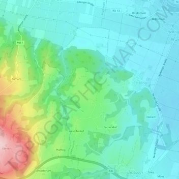 Weg topographic map, elevation, terrain
