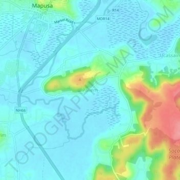 Paliem topographic map, elevation, terrain