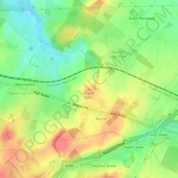 Keycol Hill topographic map, elevation, terrain
