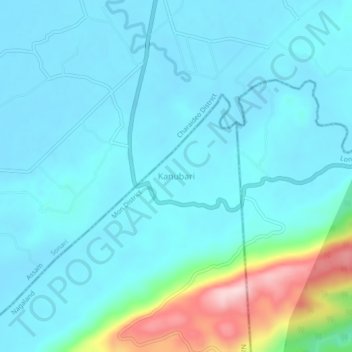 Kanubari topographic map, elevation, terrain