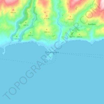 Paleochora topographic map, elevation, terrain