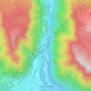 Pria topographic map, elevation, terrain