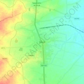 Sainagar topographic map, elevation, terrain