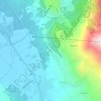 Dub topographic map, elevation, terrain