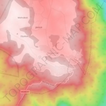 Netarhat topographic map, elevation, terrain