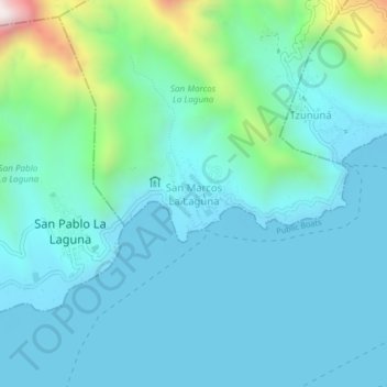 San Marcos La Laguna topographic map, elevation, terrain