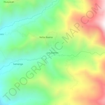 Los Cedros topographic map, elevation, terrain