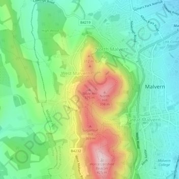 Table Hill topographic map, elevation, terrain