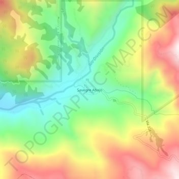 Savegre Abajo topographic map, elevation, terrain