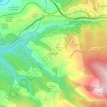 Montealegre topographic map, elevation, terrain